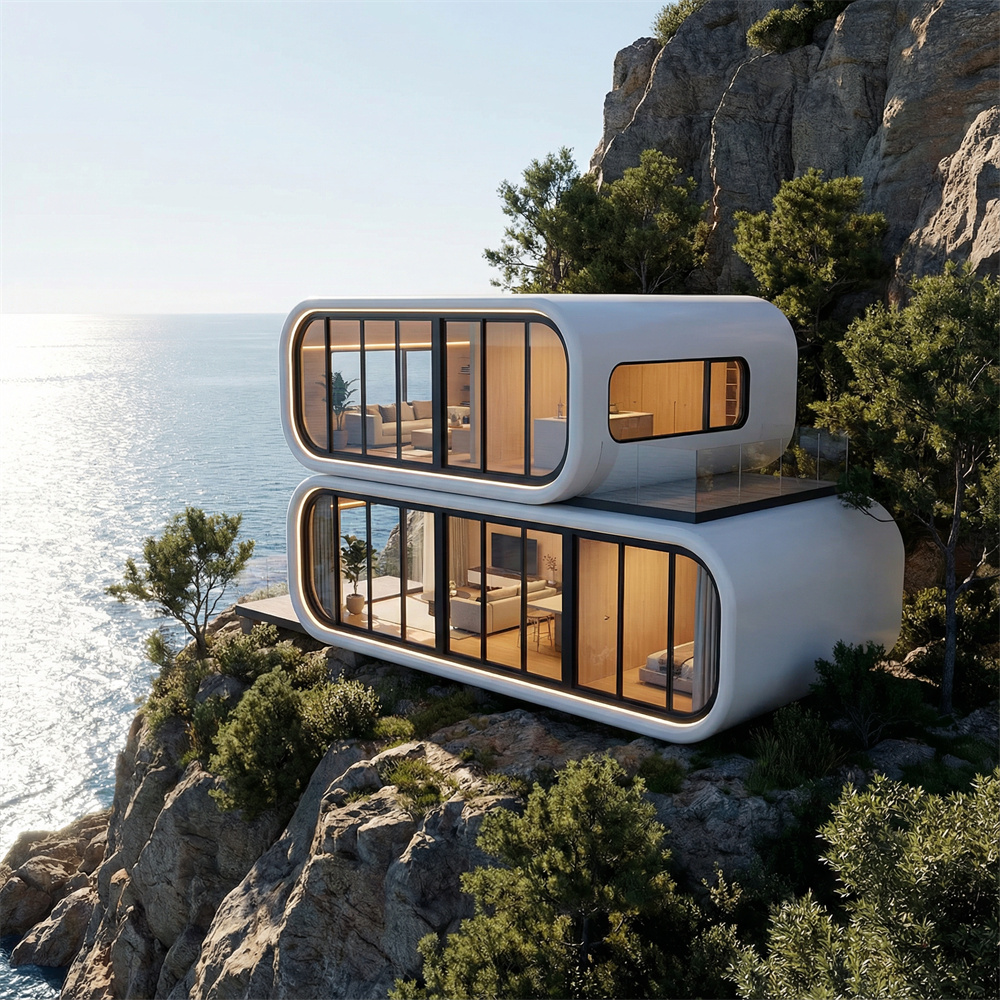 Direct Stackable Arc-Shaped Mobile Space Capsule House