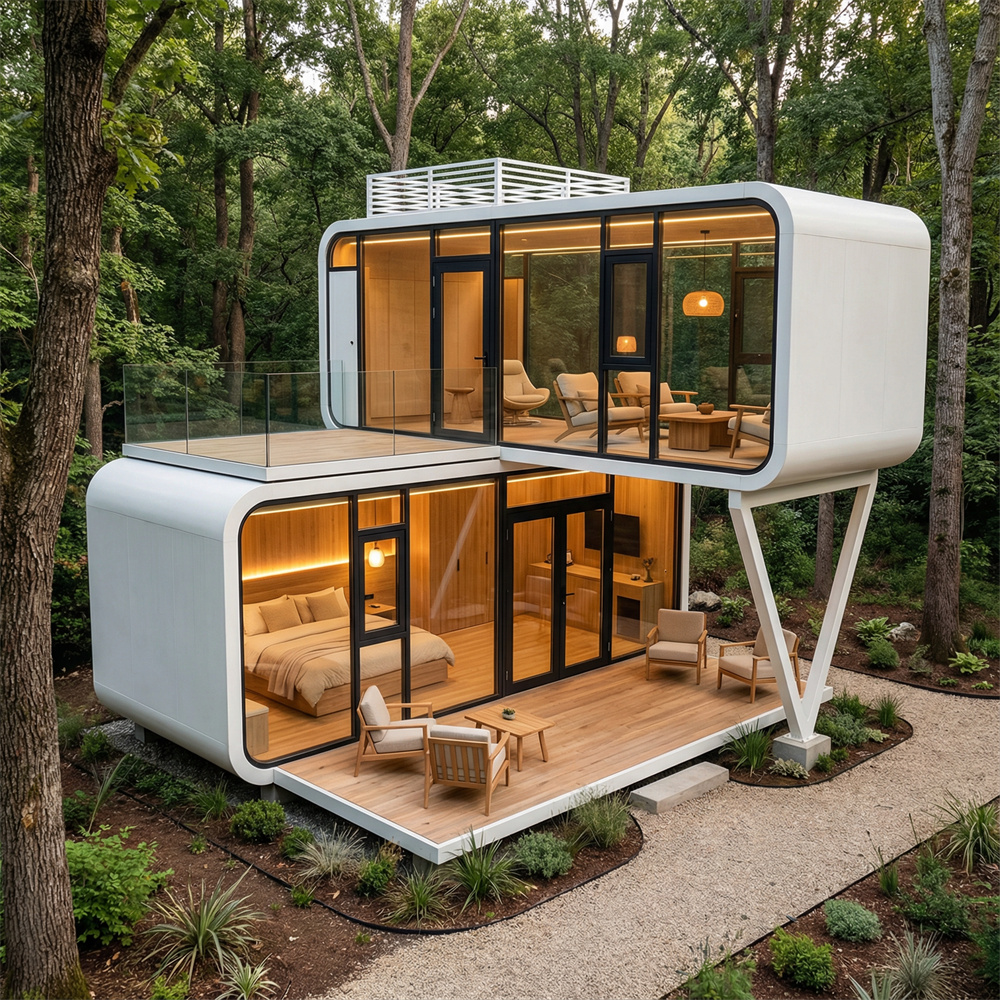 Eco-Friendly Waterproof V-Type Space Capsule Camping Cabin